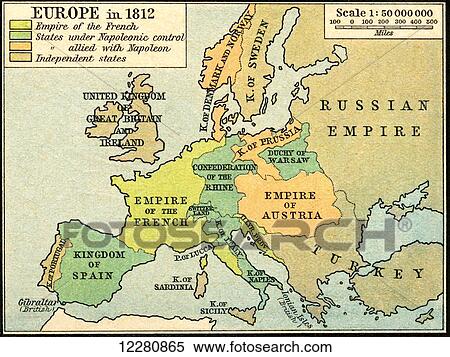 Map of Europe in 1812. From Historical Atlas, published 1923. View Large Photo Image Stock Photography - Map of Europe in 1812. From Historical Atlas, published 1923.. Fotosearch