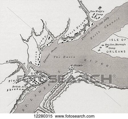 Map of Quebec, Canada during the siege of 1759 during the French and Indian War. From The History of Our Country, published 1900. View Large Photo Image Stock Photography - Map of Quebec, Canada during the siege of 1759 during the French and Indian War. From The History of Our Country, published 1900.. Fotosearch