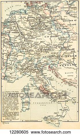 Map of The Holy Roman Empire under the Hohenstaufen, 1138 - 1254. From Historical Atlas, published 1923. View Large Photo Image Stock Photography - Map of The Holy Roman Empire under the Hohenstaufen, 1138 - 1254. From Historical Atlas, published 1923.. Fotosearch