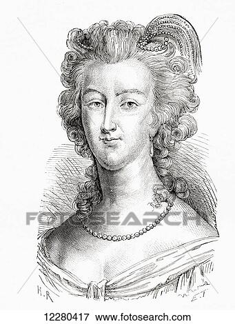 Stock Photo - Marie Antoinette, 1755 – 1793. Queen of France as the wife of Louis XVI. From Histoire de France, published c. 1880. Fotosearch