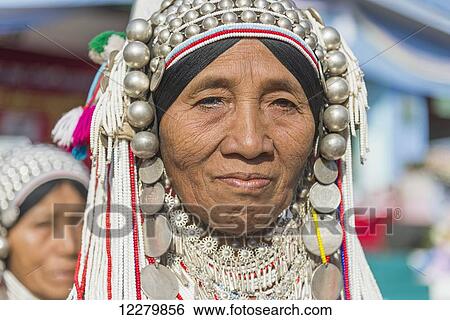 Mature female dancer at annual Akka Festival; Kentung, Myanmar View Large Photo Image Stock Photograph - Mature female dancer at annual Akka Festival; Kentung, Myanmar. Fotosearch