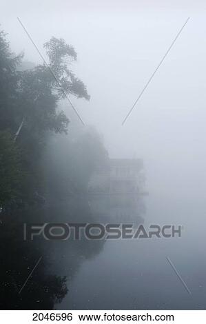 Stock Photograph - Misty Morning At Dudley Bay, Lake Muskoka, Ontario. Fotosearch