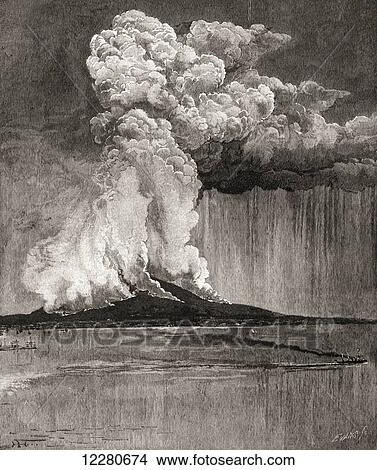 Mount Vesuvius, Gulf of Naples, Italy, during an eruption. From The Century Magazine, published 1887. View Large Photo Image Picture - Mount Vesuvius, Gulf of Naples, Italy, during an eruption. From The Century Magazine, published 1887.. Fotosearch