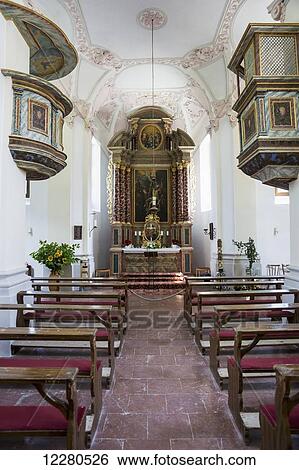 Nave, St. Bartholomew's church, Konigssee Lake; Schonau am Konigsee, Bavaria, Germany View Large Photo Image Stock Photograph - Nave, St. Bartholomew's church, Konigssee Lake; Schonau am Konigsee, Bavaria, Germany. Fotosearch