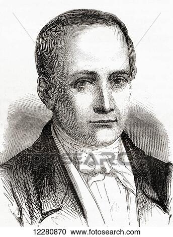 Stock Image - Nicéphore Niépce (born Joseph Niépce) 1765 –1833. French inventor of photography. From Les Merveilles de la Science, published c. 1870. Fotosearch