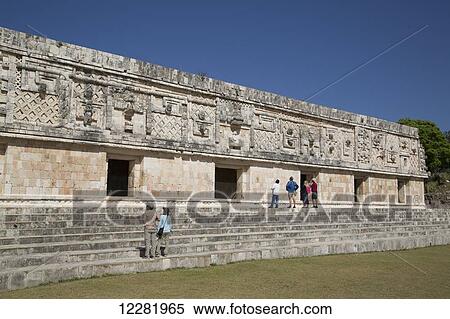 Stock Photography - Nuns' Quadrangle, Uxmal Mayan Archaeological site; Yucatan, Mexico. Fotosearch