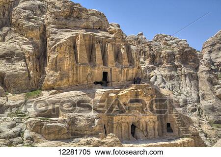 Obelisk Tomb (upper structure), Bab as-Sig Triclinium (lower Structure); Petra, Jordan View Large Photo Image Stock Photography - Obelisk Tomb (upper structure), Bab as-Sig Triclinium (lower Structure); Petra, Jordan. Fotosearch