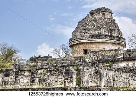 Stock Photograph - Observatory (Caracol), Chichen Itza, UNESCO World Heritage Site; Yucatan, Mexico. Fotosearch