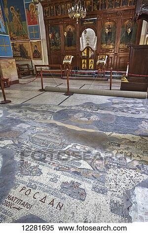 Oldest map of Palestine, mosaic, dated AD 560, St George's Church; Madaba, Jordan View Large Photo Image Stock Photography - Oldest map of Palestine, mosaic, dated AD 560, St George's Church; Madaba, Jordan. Fotosearch