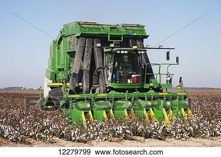 Stock Photo - Onboard module building cotton picker; England, Arkansas, United States of America. Fotosearch