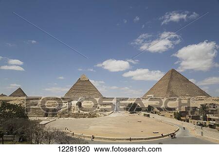 Overview of Sphinx and Pyramids, The Giza Pyramids; Giza, Egypt View Large Photo Image Stock Image - Overview of Sphinx and Pyramids, The Giza Pyramids; Giza, Egypt. Fotosearch