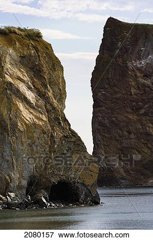 Stock Photo - Perce Rock In The Gaspesie Region; Perce, Quebec, Canada. Fotosearch