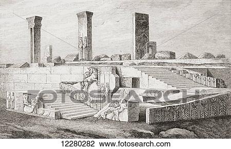 Stock Image - Persepolis, near Shiraz, Fars Province, Iran. From Kunstgeschichte In Bildern, published 1902.. Fotosearch