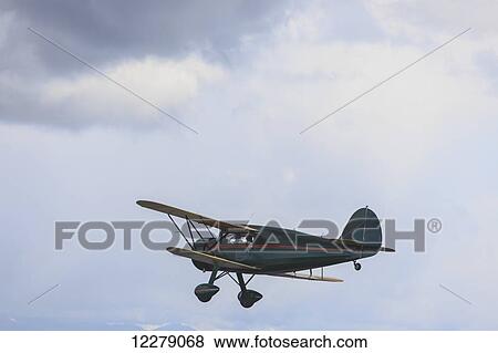 Stock Photo - PR Cabin Waco BiPlane 1935, near Everett; Washington, United States of America. Fotosearch