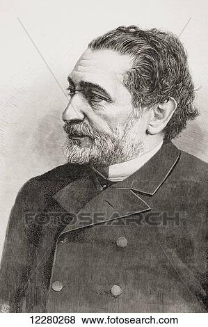 Stock Photo - Práxedes Mariano Mateo Sagasta y Escolar, 1825 – 1903. Spanish liberal politician who served eight terms as Prime Minister between 1870 and 1902. From La Ilustracion Española y Americana, published 1892.. Fotosearch