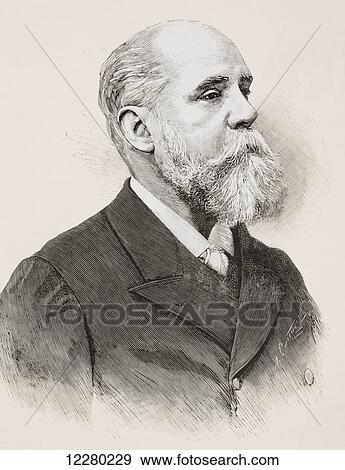 Stock Photo - Rafael María de Labra Cadrana, 1840 – 1918. Spanish author, ideologist, republican and liberal politician and anti slavery activist. From La Ilustracion Española y Americana, published 1892.. Fotosearch