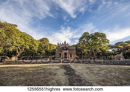 Stock Photograph - Ramp to the bathing palace at Fasilides Bath; Gondar, Amhara Region, Ethiopia. Fotosearch