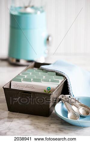 Recipes And Measuring Spoons On A Counter View Large Photo Image Stock Image - Recipes And Measuring Spoons On A Counter. Fotosearch