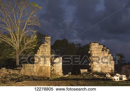 Stock Photography - Ruins of Jesuit mission at night; Missiones, Argentina. Fotosearch