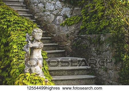Stock Photograph - Sculpture in the garden of Duino Castle; Italy. Fotosearch