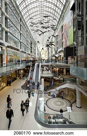 Stock Image - Shopping At The Eaton Centre; Toronto, Ontario, Canada. Fotosearch