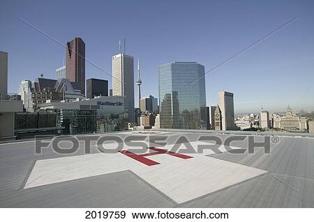Sick Kids Hospital Helicopter Landing, Toronto, Ontario View Large Photo Image Stock Photo - Sick Kids Hospital Helicopter Landing, Toronto, Ontario. Fotosearch