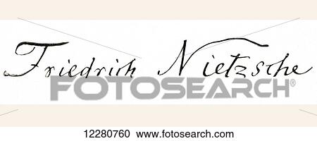Stock Image - Signature of Friedrich Wilhelm Nietzsche, 1844 –1900. German philologist, philosopher, cultural critic, poet and composer. From Also Sprach Zarathustra, published 1930.. Fotosearch