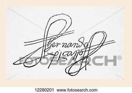 Signature of Hernando Pizarro y de Vargas, born between 1478 and 1508- died between 1578 or 1608. Spanish conquistador From La Ilustracion Española y Americana, published 1892. View Large Photo Image Stock Image - Signature of Hernando Pizarro y de Vargas, born between 1478 and 1508- died between 1578 or 1608. Spanish conquistador From La Ilustracion Española y Americana, published 1892.. Fotosearch