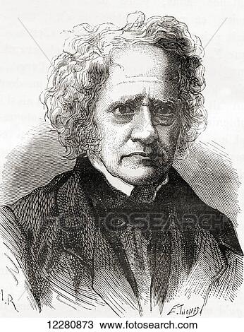 Stock Image - Sir John Frederick William Herschel, 1st Baronet, 1792 – 187. English polymath, mathematician, astronomer, chemist, inventor and experimental photographer. From Les Merveilles de la Science, published c. 1870. Fotosearch