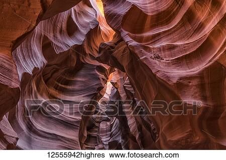 Stock Photograph - Slot Canyon known as Antelope Canyon; Page, Arizona, United States of America. Fotosearch