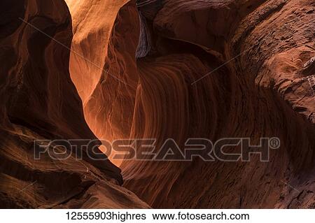 Stock Photograph - Slot Canyon known as Canyon X, near Page; Arizona, United States of America. Fotosearch