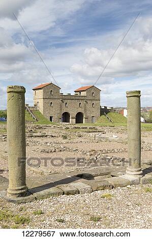 Stone pillars at Arbeia Roman Fort; South Shields, Tyne and Wear, England View Large Photo Image Stock Photo - Stone pillars at Arbeia Roman Fort; South Shields, Tyne and Wear, England. Fotosearch