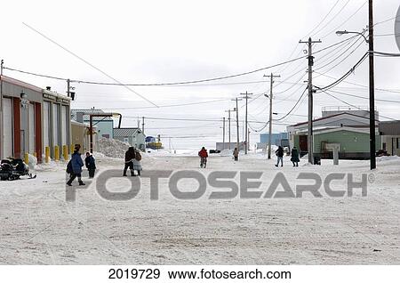 Stock Photo - Street Scene, Cambridge Bay, Nunavut. Fotosearch