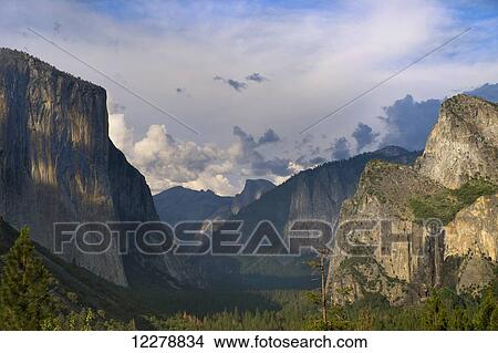 Picture - Sunset at Tunnel View, Yosemite National Park; California, United States of America. Fotosearch