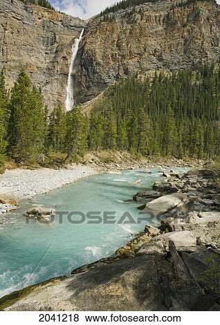 Stock Photo - Takakkaw Falls In The Rocky Mountains, Yoho National Park, British Columbia. Fotosearch