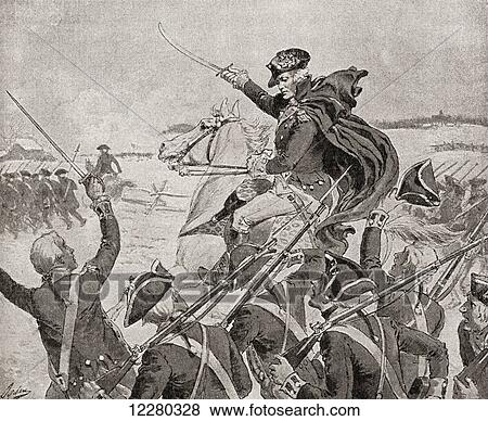 Stock Photo - The Battle of Princeton, January 3, 1777, Princeton, New Jersey, United States of America. From The History of Our Country, published 1900.. Fotosearch