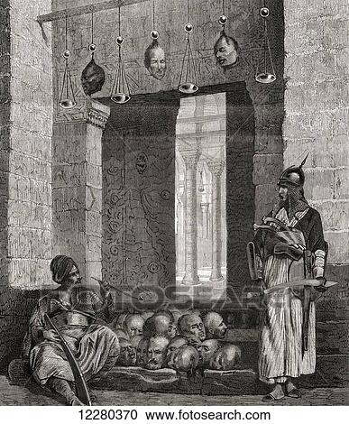 The Doorway to the Mosque El Assaneyn in Cairo, Egypt where the heads of the Rebel Beys were exposed by Salek-Kachef, after the 19th century painting by Jean Leon Gerome. From L'Univers Illustre, published 1866. View Large Photo Image Stock Image - The Doorway to the Mosque El Assaneyn in Cairo, Egypt where the heads of the Rebel Beys were exposed by Salek-Kachef, after the 19th century painting by Jean Leon Gerome. From L'Univers Illustre, published 1866.. Fotosearch