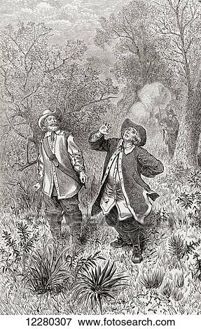 The murder of La Salle in Texas by Pierre Duhaut, March 19, 1687. René-Robert Cavelier, Sieur de La Salle, or Robert de La Salle, 1643 – 1687. French explorer. From The History of Our Country, published 1900. View Large Photo Image Stock Photo - The murder of La Salle in Texas by Pierre Duhaut, March 19, 1687. René-Robert Cavelier, Sieur de La Salle, or Robert de La Salle, 1643 – 1687. French explorer. From The History of Our Country, published 1900.. Fotosearch