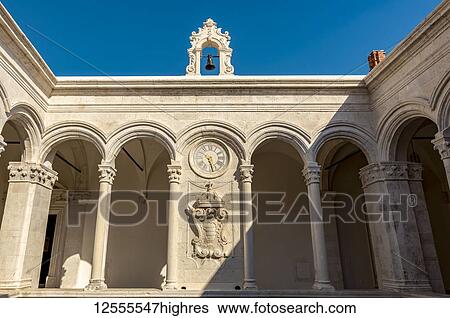 Stock Photograph - The Rector's Palace courtyard; Dubrovnik, Dubrovnik-Neretva County, Croatia. Fotosearch