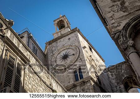The Tower Clock in Nardoni Trg in the Old City; Split, Croatia View Large Photo Image Stock Photograph - The Tower Clock in Nardoni Trg in the Old City; Split, Croatia. Fotosearch