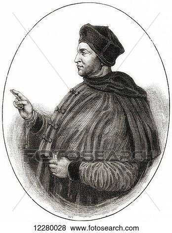 Stock Photo - Thomas Wolsey, 1473-1530, also spelled Woolsey. English political figure and cardinal of the Roman Catholic Church. From The Century Edition of Cassell's History of England, published 1901.. Fotosearch