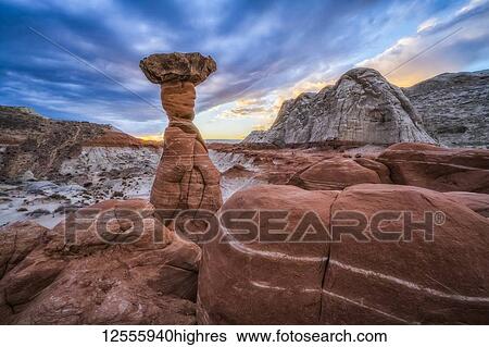 Stock Photograph - Toadstool Hoodoos, Southern Utah; Utah, United States of America. Fotosearch