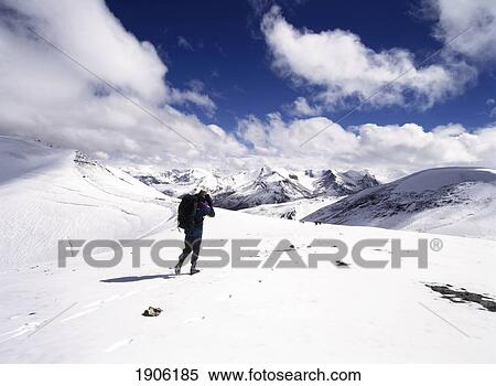 Stock Photography - Tourist Walking Over Phirtse La Pas Zanskar, India. Fotosearch