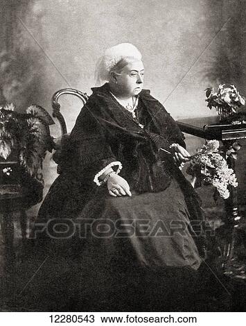 Stock Image - Victoria, 1819 – 1901. Queen of the United Kingdom of Great Britain and Ireland. After a photograph by R. Milne taken on the Anniversary of her Diamond Jubilee. From Auld Acquaintance Further Reminiscences, published c. 1929.. Fotosearch