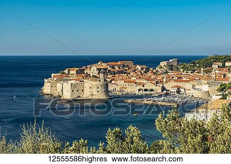 View of Fort Lovrjenac and the Old City of Dubrovnik; Dubrovnik, Dubrovnik-Neretva County, Croatia View Large Photo Image Stock Photograph - View of Fort Lovrjenac and the Old City of Dubrovnik; Dubrovnik, Dubrovnik-Neretva County, Croatia. Fotosearch