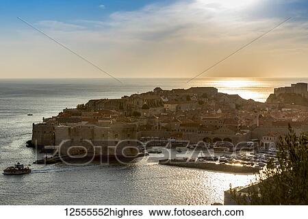 View of St John Fortress and the Old City of Dubrovnik at sunset; Dubrovnik-Neretva County, Croatia View Large Photo Image Stock Photograph - View of St John Fortress and the Old City of Dubrovnik at sunset; Dubrovnik-Neretva County, Croatia. Fotosearch