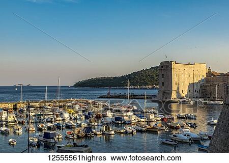 View of St John Fortress and the Old City of Dubrovnik; Dubrovnik-Neretva County, Croatia View Large Photo Image Stock Photograph - View of St John Fortress and the Old City of Dubrovnik; Dubrovnik-Neretva County, Croatia. Fotosearch