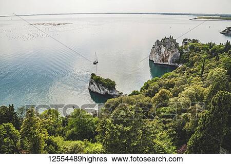 View of the Gulf of Trieste from Duino Castle; Italy View Large Photo Image Stock Photograph - View of the Gulf of Trieste from Duino Castle; Italy. Fotosearch