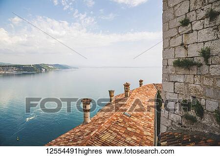 View of the Gulf of Trieste from Duino Castle; Italy View Large Photo Image Stock Photograph - View of the Gulf of Trieste from Duino Castle; Italy. Fotosearch