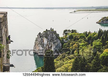 View of the Gulf of Trieste from Duino Castle; Italy View Large Photo Image Stock Photograph - View of the Gulf of Trieste from Duino Castle; Italy. Fotosearch